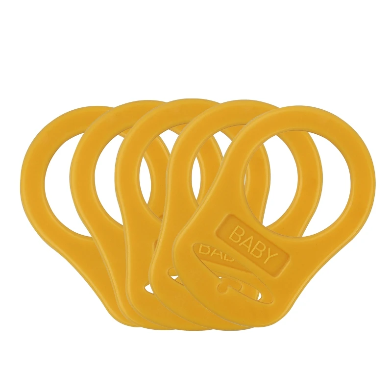 5pcs Food Grade BPA Free Silicone Adapter Rings Holder for Button Style Dummy Nipple Baby Pacifier Soother Teething Ribbon Clip