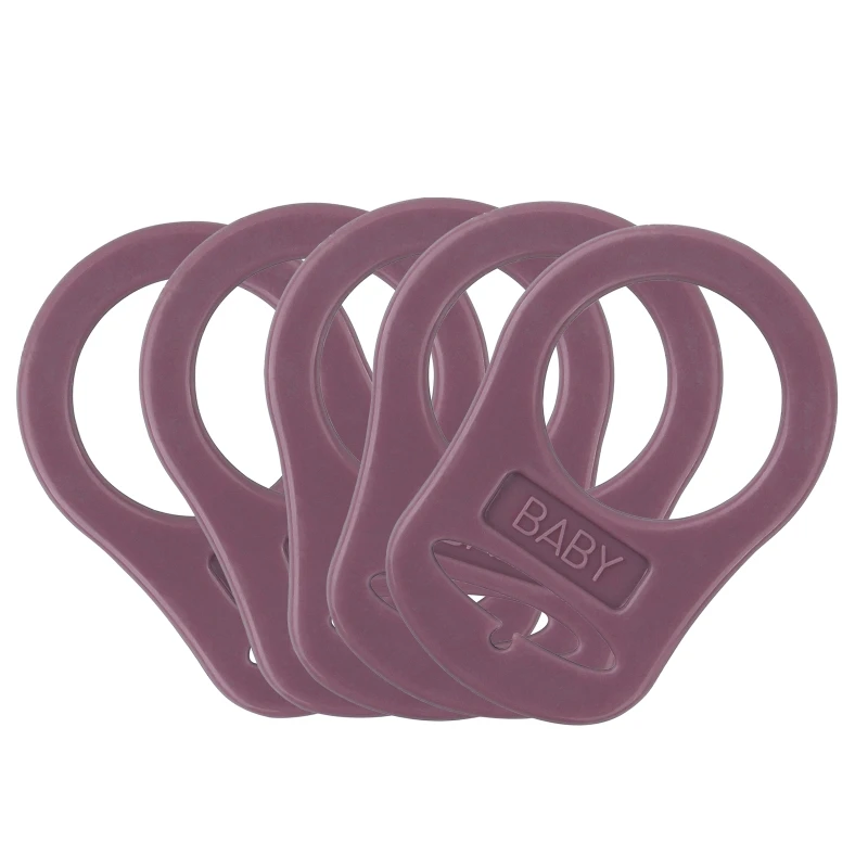 5pcs Food Grade BPA Free Silicone Adapter Rings Holder for Button Style Dummy Nipple Baby Pacifier Soother Teething Ribbon Clip