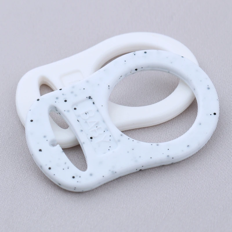 5pcs Food Grade BPA Free Silicone Adapter Rings Holder for Button Style Dummy Nipple Baby Pacifier Soother Teething Ribbon Clip
