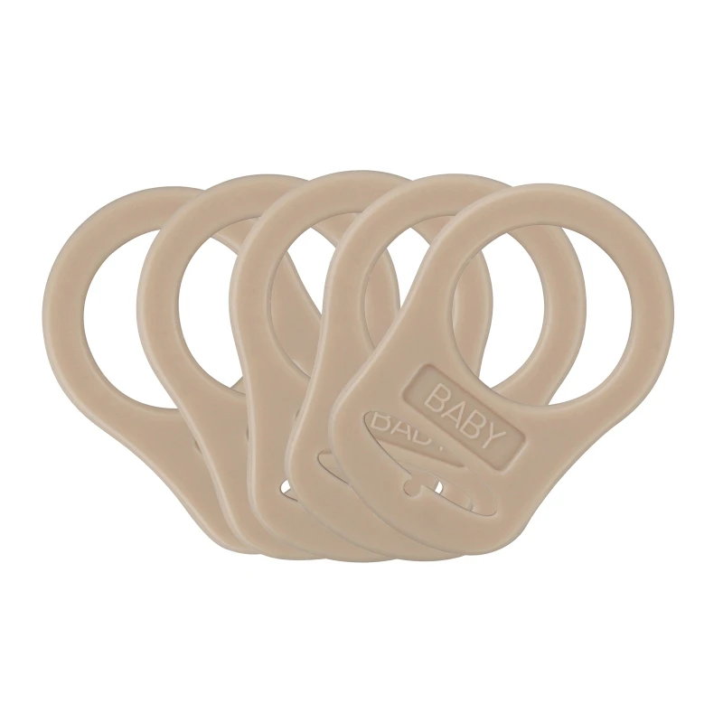5pcs Food Grade BPA Free Silicone Adapter Rings Holder for Button Style Dummy Nipple Baby Pacifier Soother Teething Ribbon Clip