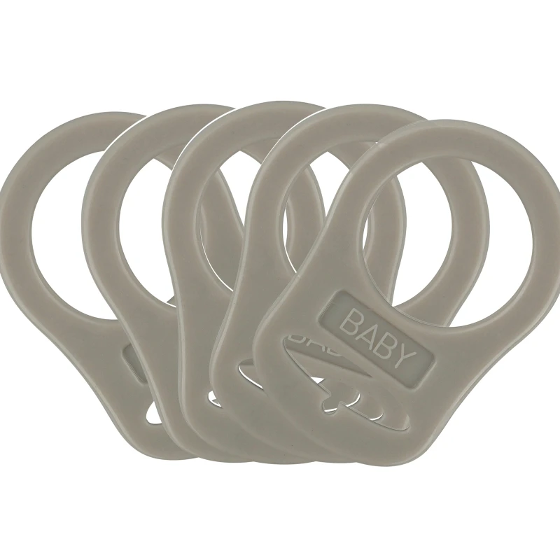 5pcs Food Grade BPA Free Silicone Adapter Rings Holder for Button Style Dummy Nipple Baby Pacifier Soother Teething Ribbon Clip