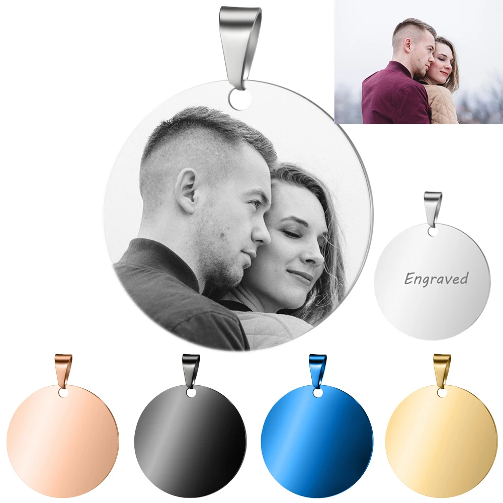 Custom Photo Necklace for Women Heart Stainless Steel Pendant Personalized Engraved Picture Photos Name Lovers Christmas Gifts