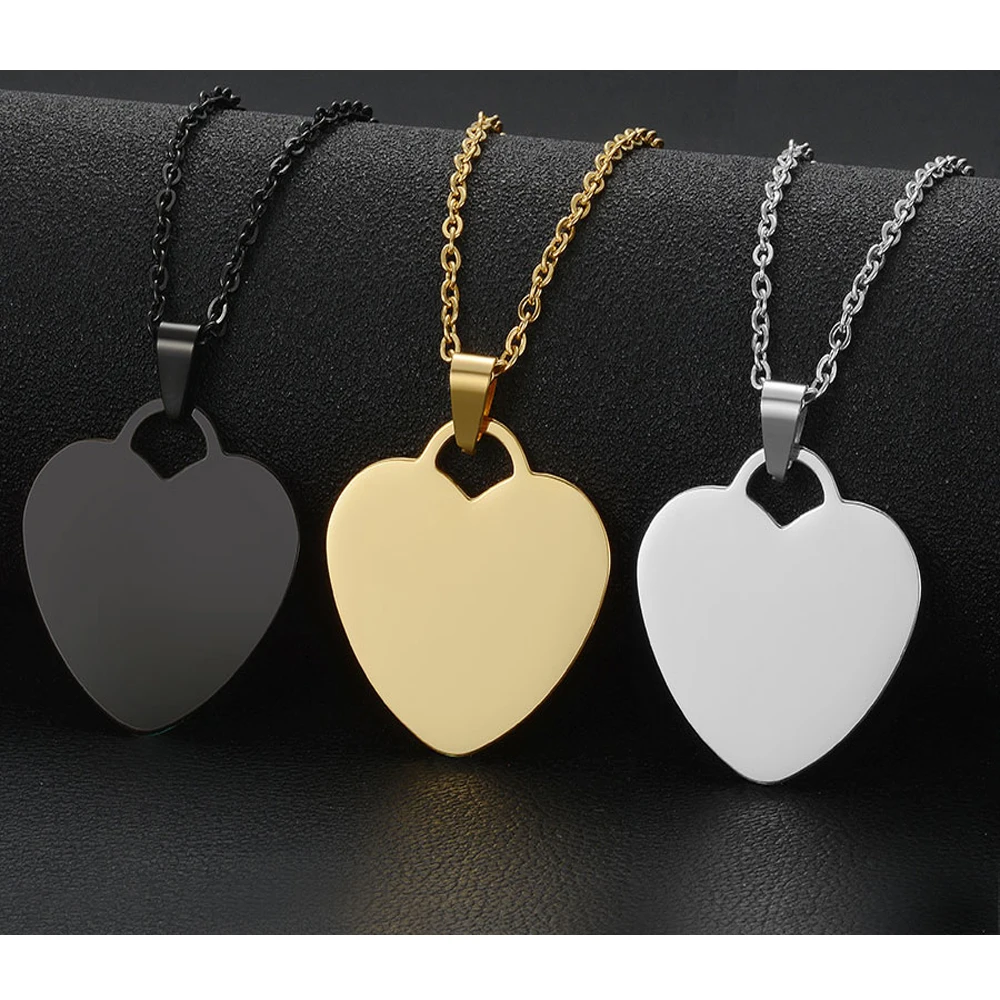 Custom Photo Necklace for Women Heart Stainless Steel Pendant Personalized Engraved Picture Photos Name Lovers Christmas Gifts