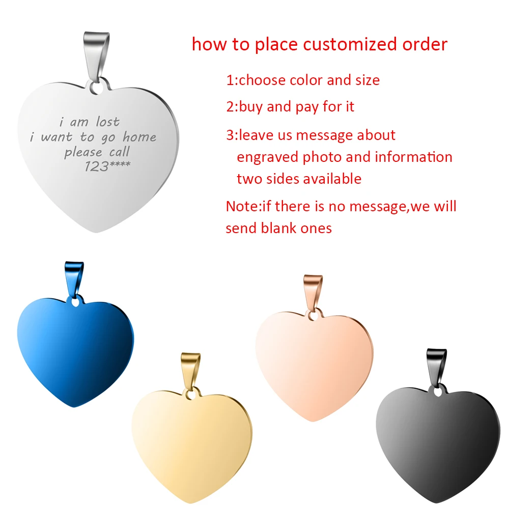 Custom Photo Necklace for Women Heart Stainless Steel Pendant Personalized Engraved Picture Photos Name Lovers Christmas Gifts