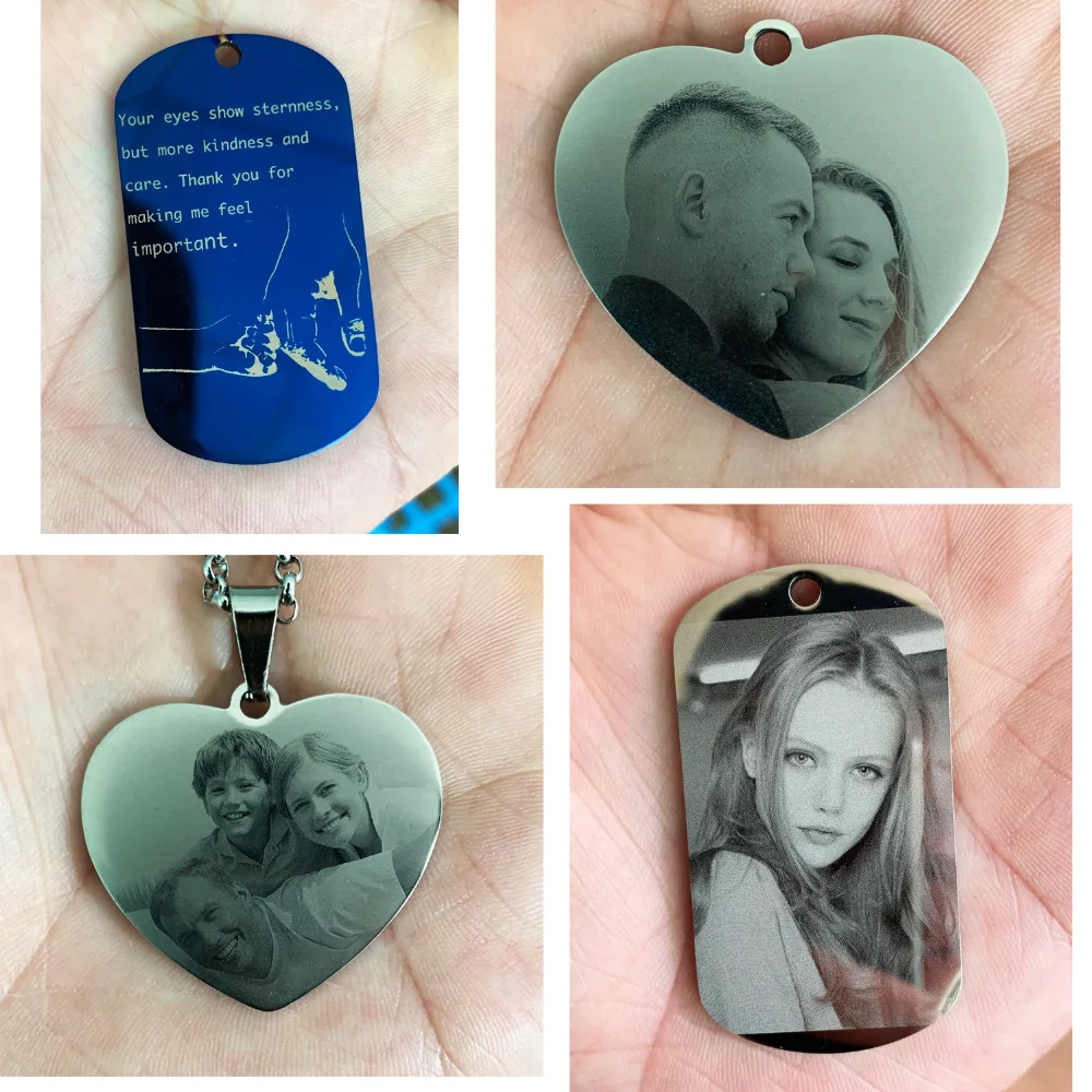 Custom Photo Necklace for Women Heart Stainless Steel Pendant Personalized Engraved Picture Photos Name Lovers Christmas Gifts