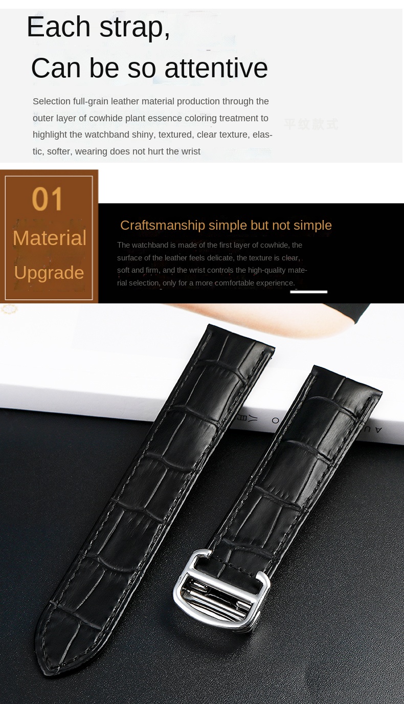 Genuine Leather Strap Replacement For Cartier Tank Solo Men Women Watch Chain Blue red pink Watchband Bracelet Belt 16 18 20mm
