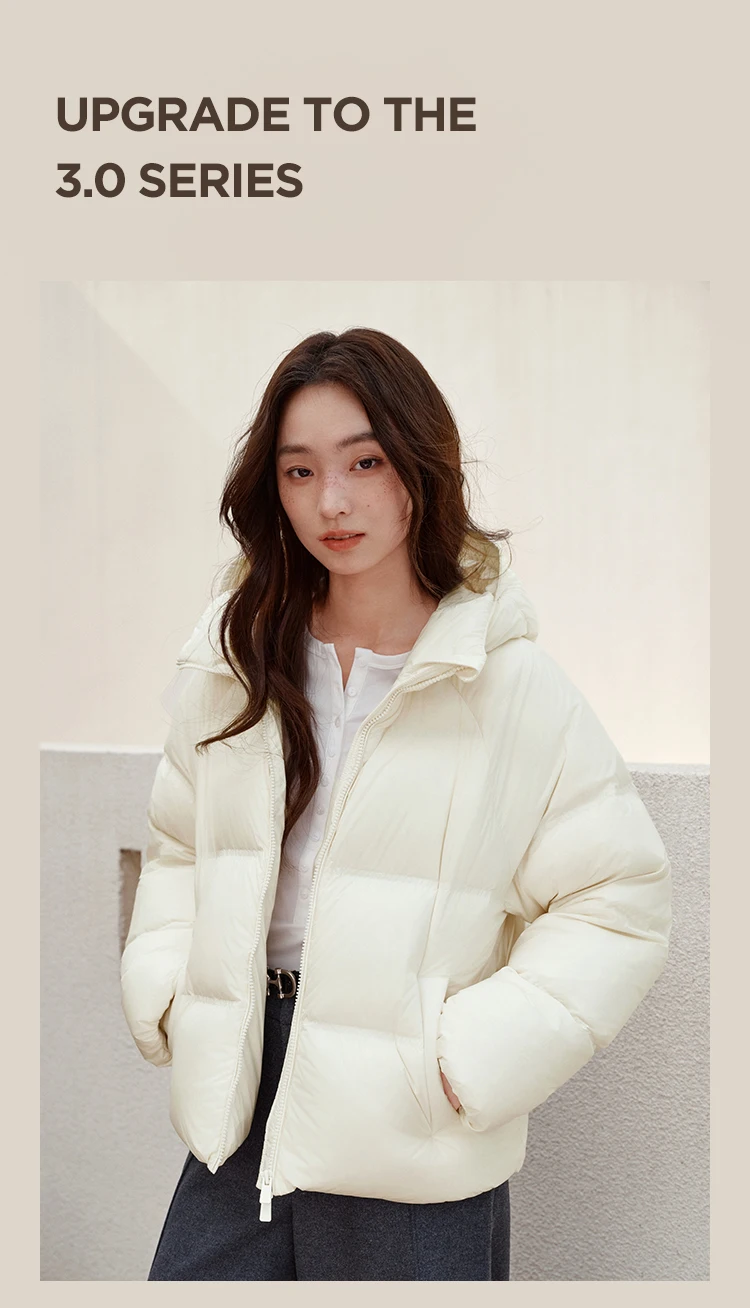 Semir Down Jacket Women Solid Color Loose Versatile 2025 Winter New Waterproof Oil-proof Stain-proof Hooded Coat Down Jacket