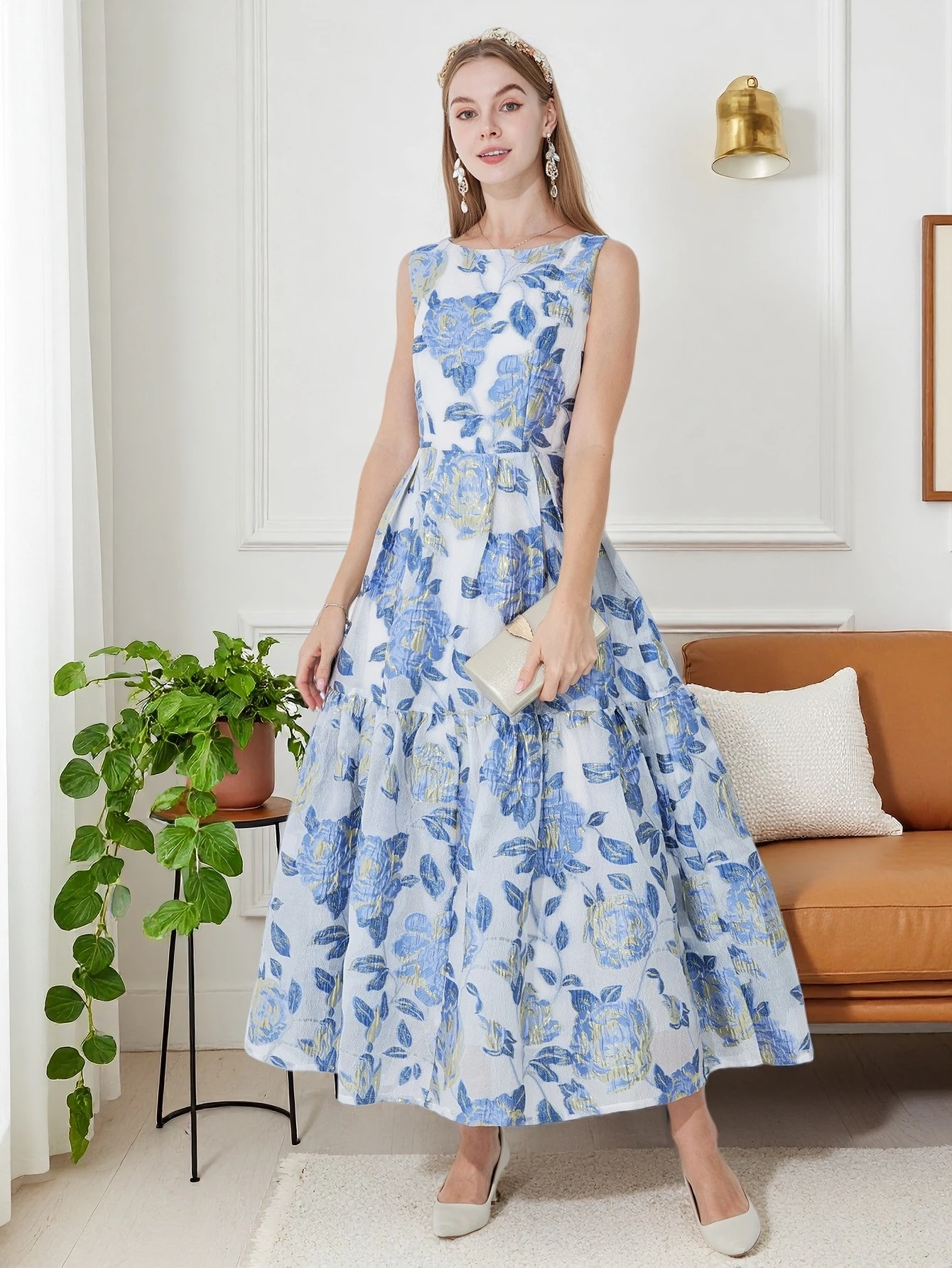 DEVCHATA Elegant Organza Maxi Dress Women Sleeveless Boho Summer Beach Evening Party Vestido