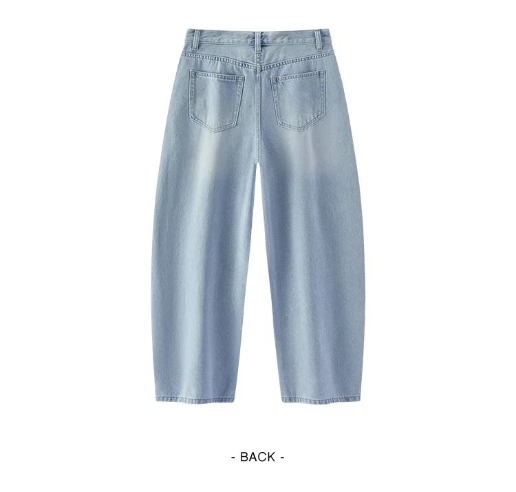 Semir Vintage Jeans Women 2026 Spring Distressed Loose Curved Blade Lyocell Blend Casual Retro Long Trousers