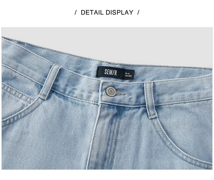 Semir Vintage Jeans Women 2026 Spring Distressed Loose Curved Blade Lyocell Blend Casual Retro Long Trousers