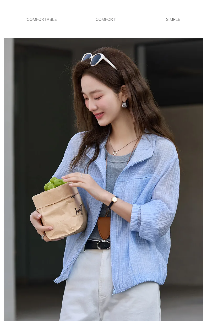 VIMLY Women's Minimalist Sun Protection Jacket 2026 Spring New Fashion Casual Yellow Mock Neck Loose Office Wear for Women A5179