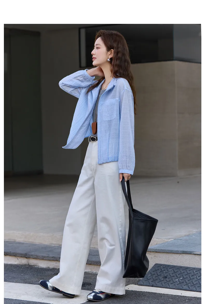 VIMLY Women's Minimalist Sun Protection Jacket 2026 Spring New Fashion Casual Yellow Mock Neck Loose Office Wear for Women A5179