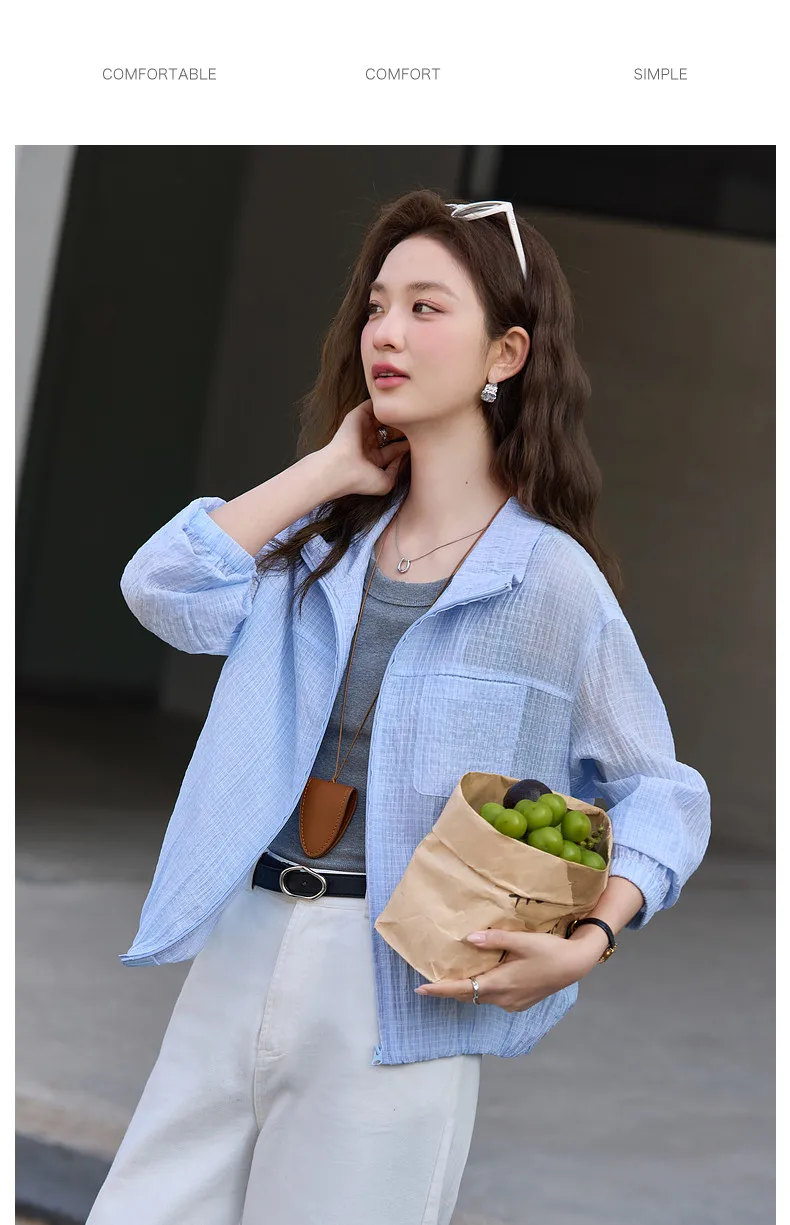 VIMLY Women's Minimalist Sun Protection Jacket 2026 Spring New Fashion Casual Yellow Mock Neck Loose Office Wear for Women A5179