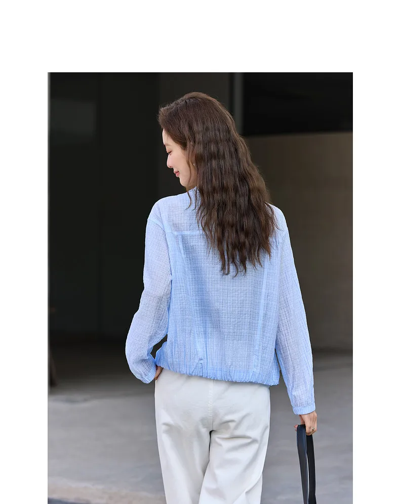 VIMLY Women's Minimalist Sun Protection Jacket 2026 Spring New Fashion Casual Yellow Mock Neck Loose Office Wear for Women A5179