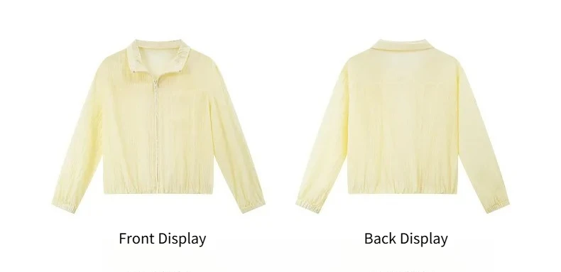VIMLY Women's Minimalist Sun Protection Jacket 2026 Spring New Fashion Casual Yellow Mock Neck Loose Office Wear for Women A5179
