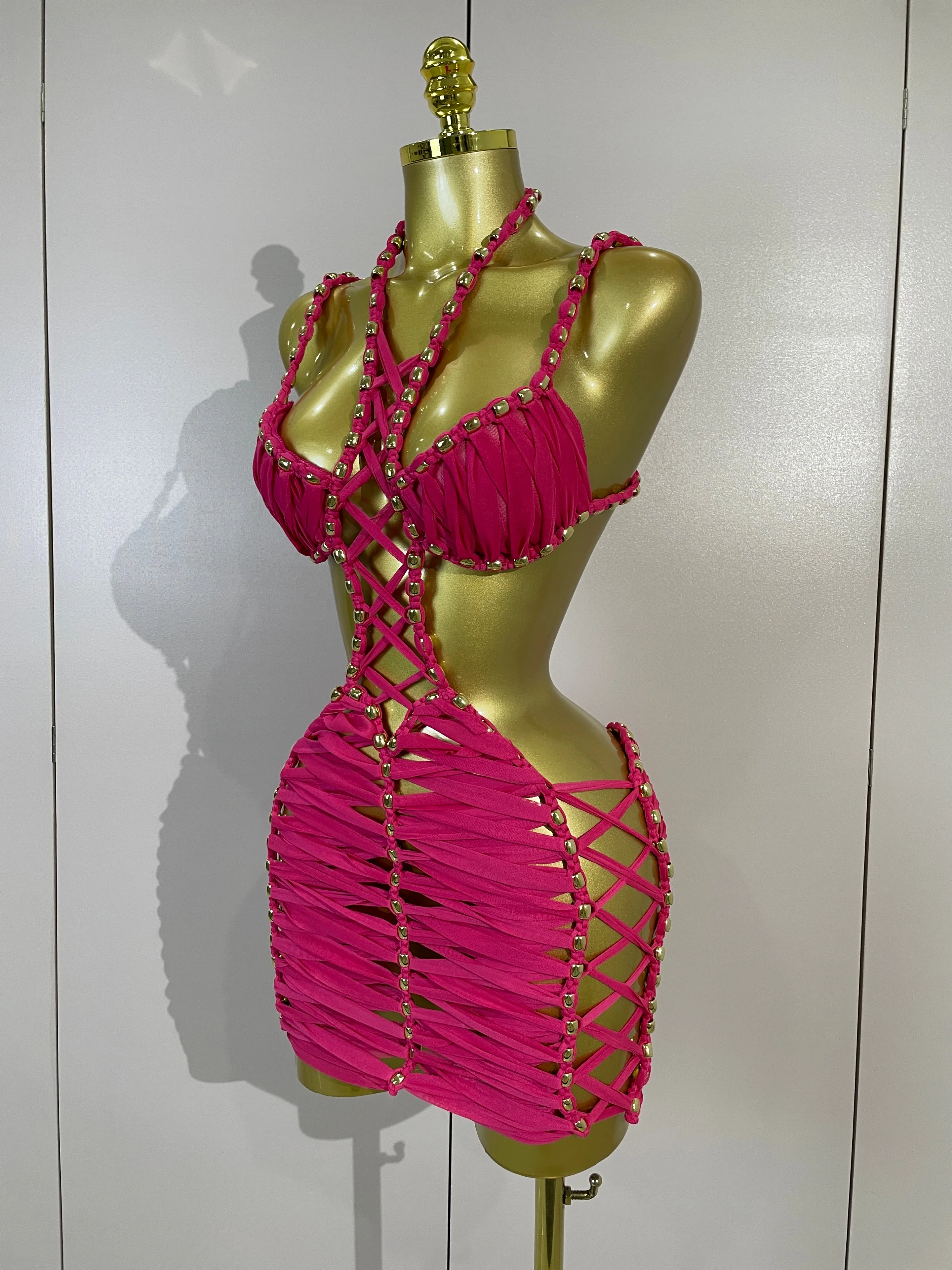 Sexy Black Halter Neck Perspective Hollow Mini Dresses 2026 Women Summer Backless Nightclub Party Evening Club Performance Dress