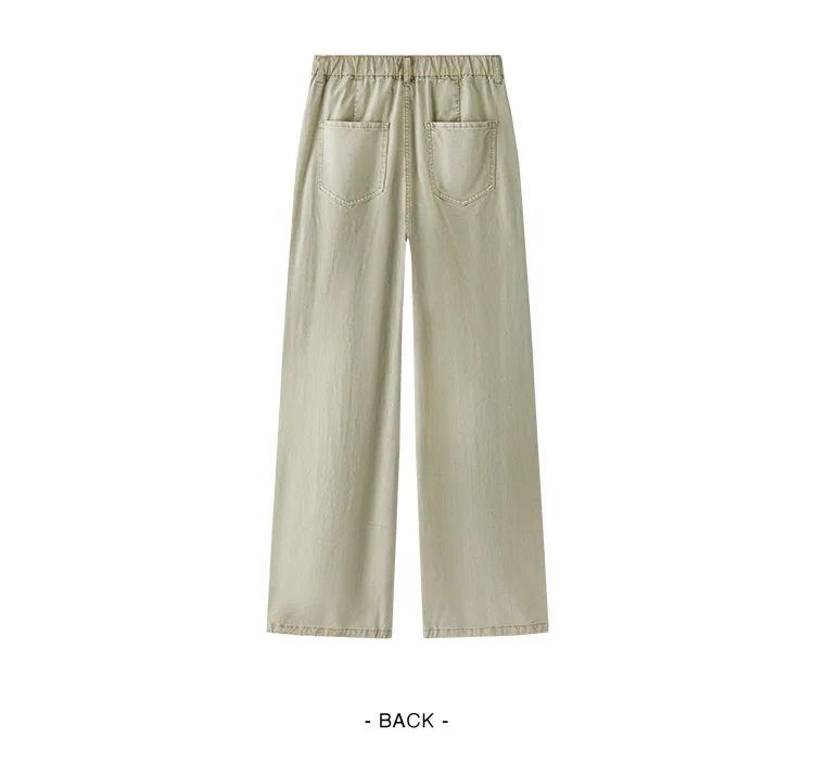 Semir Women Pants Denim Drawstring Cool Feeling Loose Workwear American Street Style Cool Wide Leg 2026 Summer Fashion Top