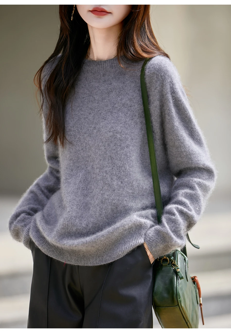 WinvyNee Women's Clothing Brushed Wool O Neck Pink Causal Sweaters Soft Solid Knitted Tops Pullovers Jumpers Winter A1713001