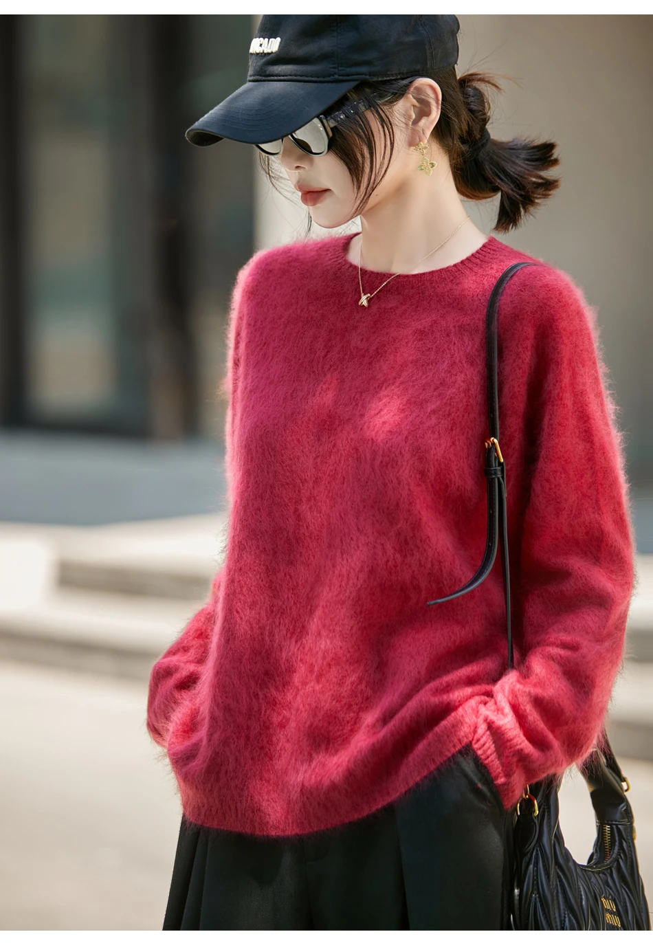 WinvyNee Women's Clothing Brushed Wool O Neck Pink Causal Sweaters Soft Solid Knitted Tops Pullovers Jumpers Winter A1713001