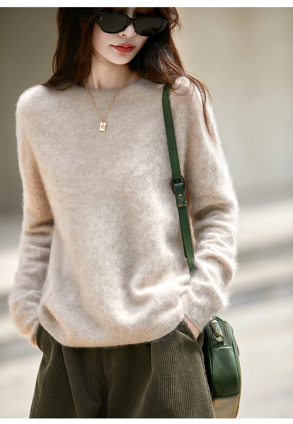 WinvyNee Women's Clothing Brushed Wool O Neck Pink Causal Sweaters Soft Solid Knitted Tops Pullovers Jumpers Winter A1713001