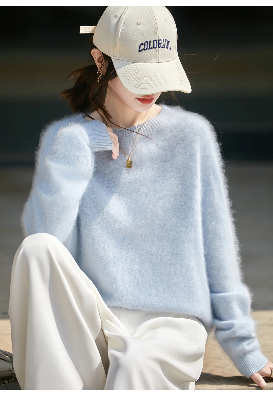 WinvyNee Women's Clothing Brushed Wool O Neck Pink Causal Sweaters Soft Solid Knitted Tops Pullovers Jumpers Winter A1713001