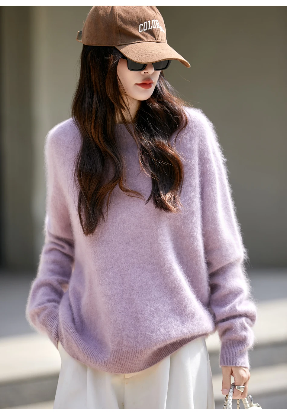 WinvyNee Women's Clothing Brushed Wool O Neck Pink Causal Sweaters Soft Solid Knitted Tops Pullovers Jumpers Winter A1713001
