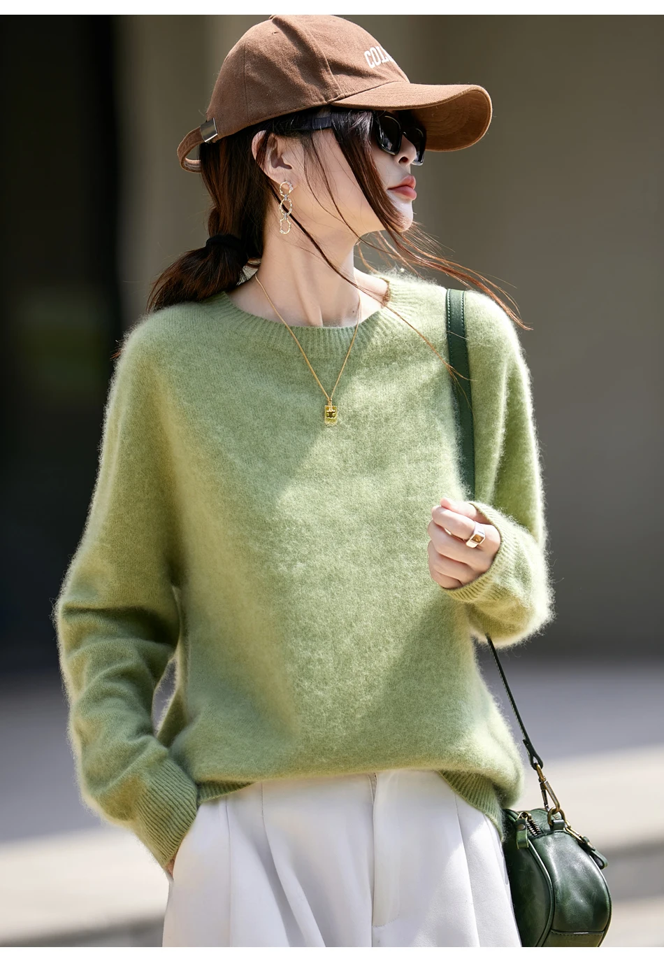 WinvyNee Women's Clothing Brushed Wool O Neck Pink Causal Sweaters Soft Solid Knitted Tops Pullovers Jumpers Winter A1713001