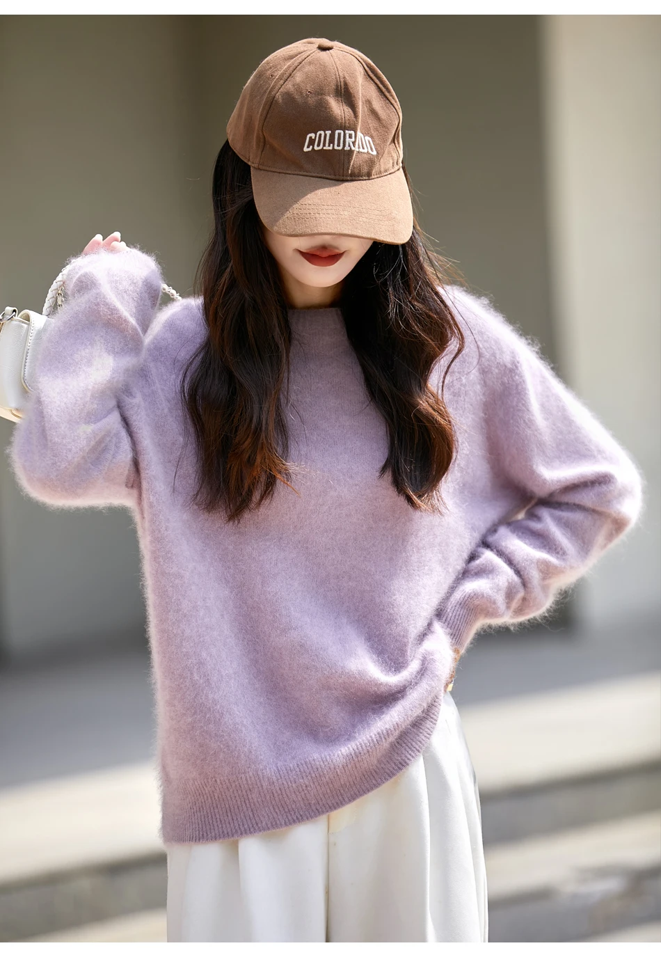 WinvyNee Women's Clothing Brushed Wool O Neck Pink Causal Sweaters Soft Solid Knitted Tops Pullovers Jumpers Winter A1713001