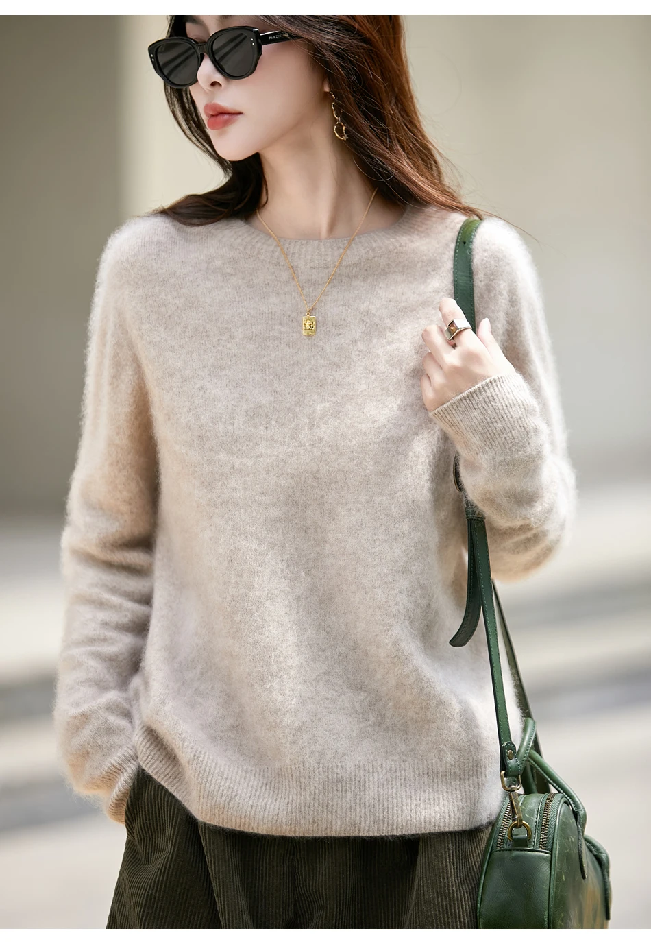 WinvyNee Women's Clothing Brushed Wool O Neck Pink Causal Sweaters Soft Solid Knitted Tops Pullovers Jumpers Winter A1713001