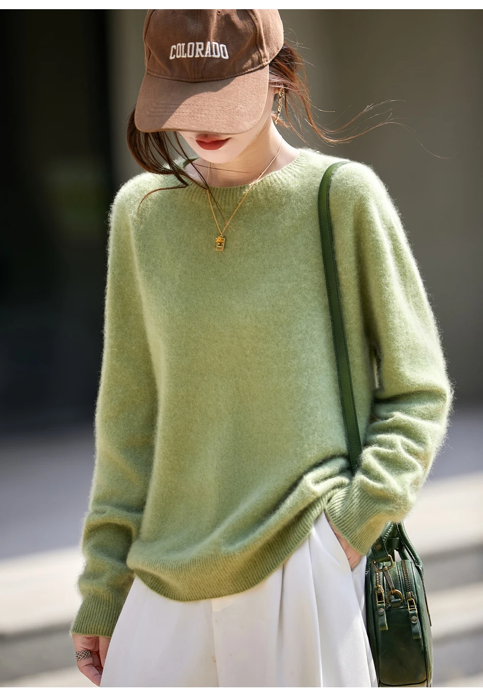 WinvyNee Women's Clothing Brushed Wool O Neck Pink Causal Sweaters Soft Solid Knitted Tops Pullovers Jumpers Winter A1713001