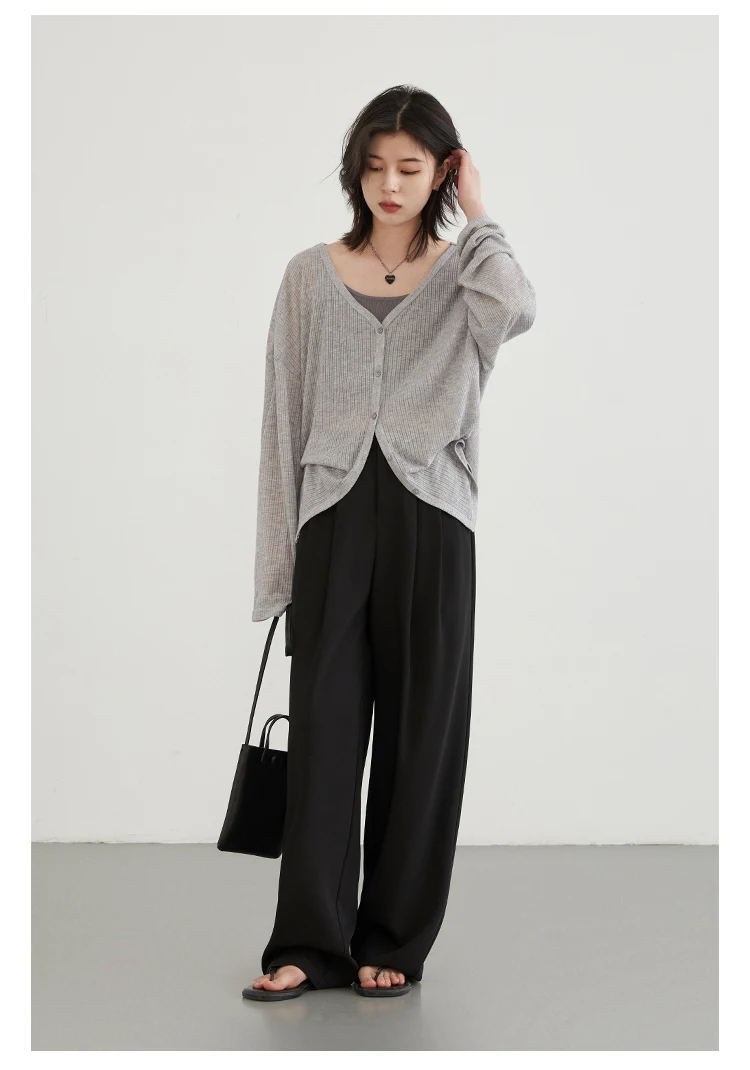 CHIC VEN Women Pants New Casual High Waisted Female Pleated Trousers Drooping Wide Leg Long Pant Office Lady Spring Summer 2025