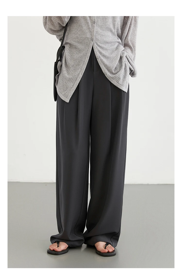 CHIC VEN Women Pants New Casual High Waisted Female Pleated Trousers Drooping Wide Leg Long Pant Office Lady Spring Summer 2025