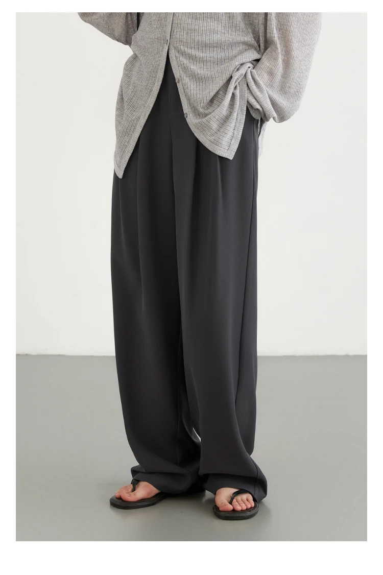 CHIC VEN Women Pants New Casual High Waisted Female Pleated Trousers Drooping Wide Leg Long Pant Office Lady Spring Summer 2025