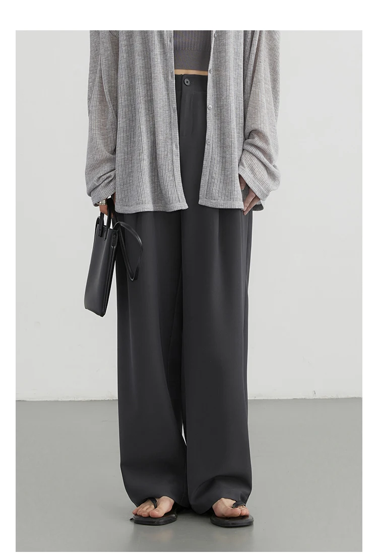 CHIC VEN Women Pants New Casual High Waisted Female Pleated Trousers Drooping Wide Leg Long Pant Office Lady Spring Summer 2025