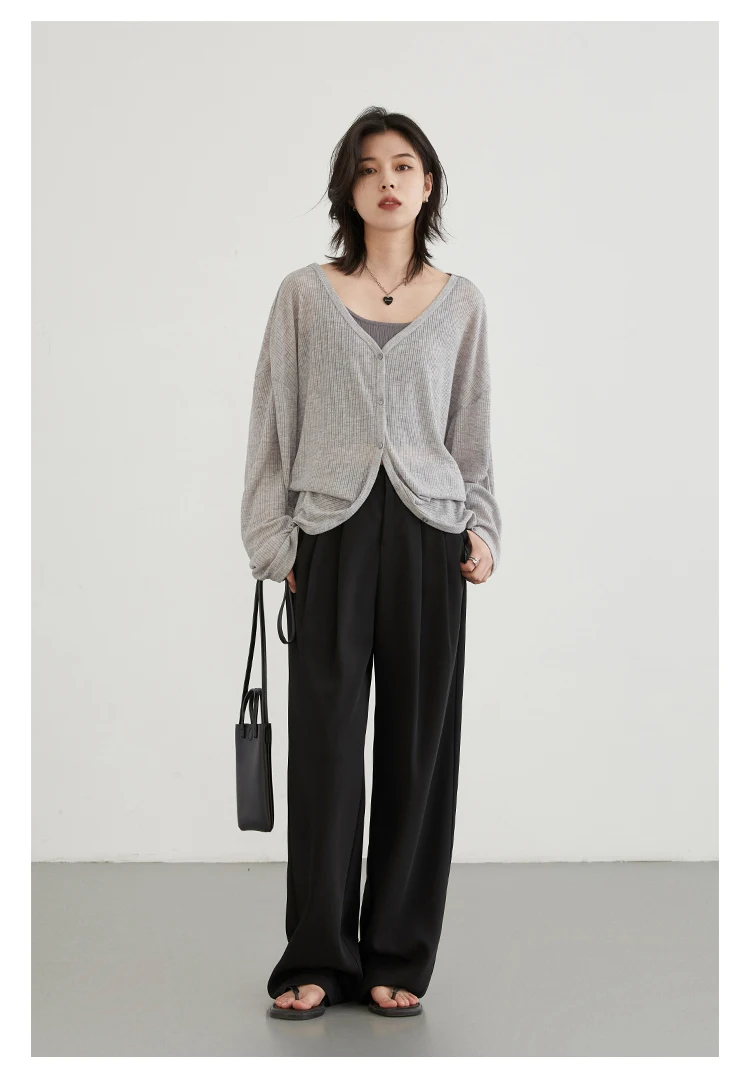 CHIC VEN Women Pants New Casual High Waisted Female Pleated Trousers Drooping Wide Leg Long Pant Office Lady Spring Summer 2025