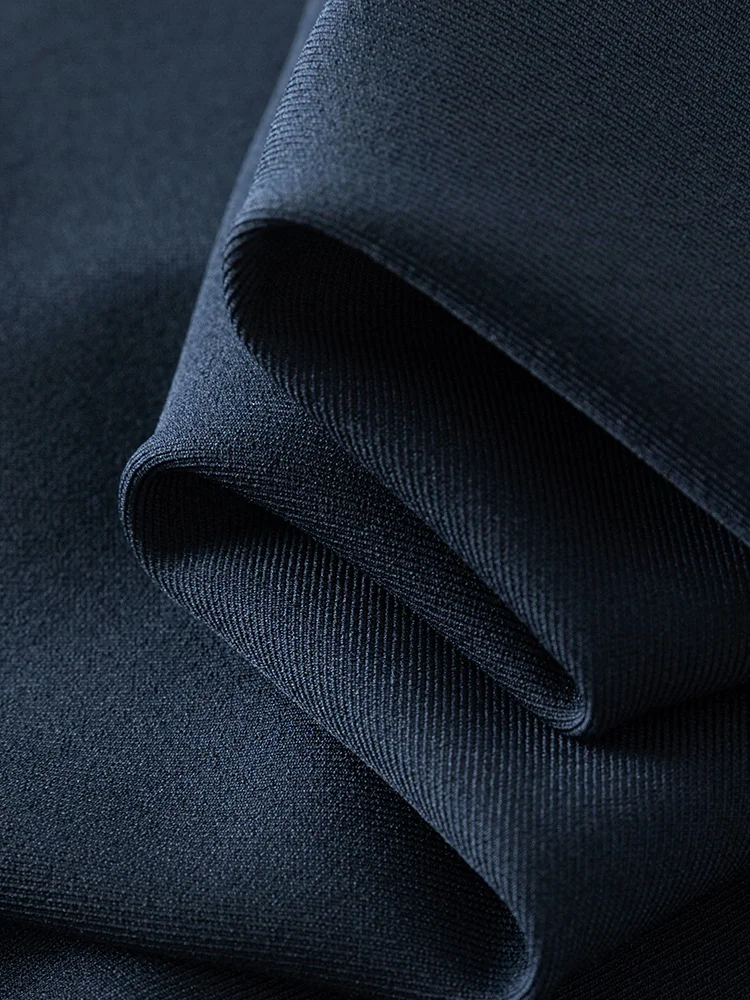 FSLE 2025 New Arrival Women Zipper Waist Office Lady Elegant Grey Skirt Pleated Design Navy Blue Color Long Skirt Daily Outfits