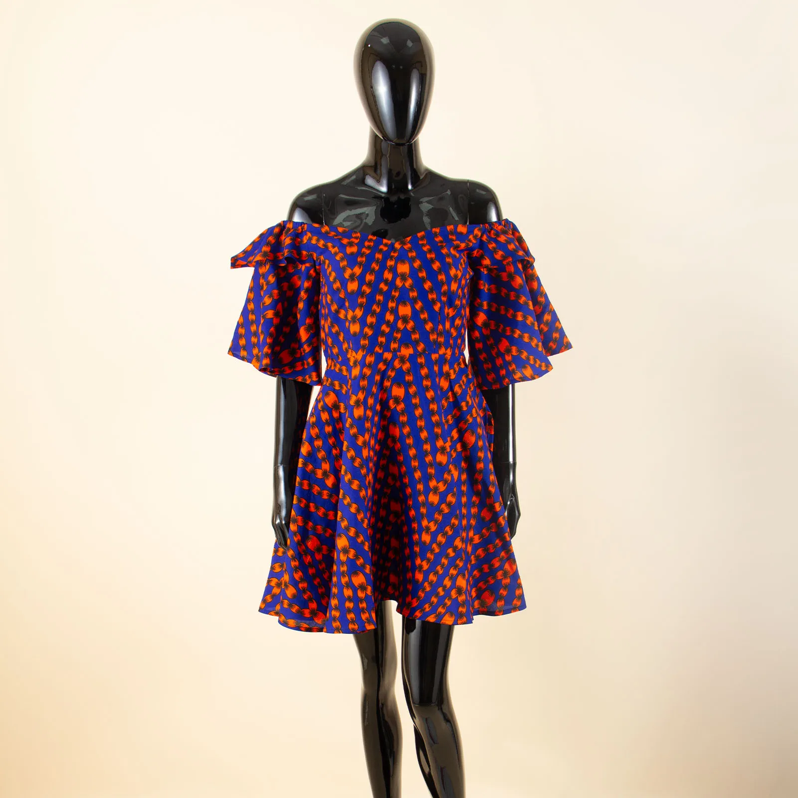 Women`s Dresses African Clothes Off Shoulder High Waist Elegant Dress Women's Sexy Casual Party Mini Dress Print Attire A2225019