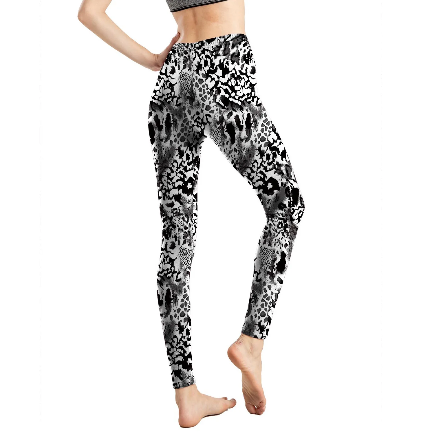 Women's Leggings Zebra Print Tights Polyester Spandex Blended Elastic Waist Fleece Autumn and Winter Clothing