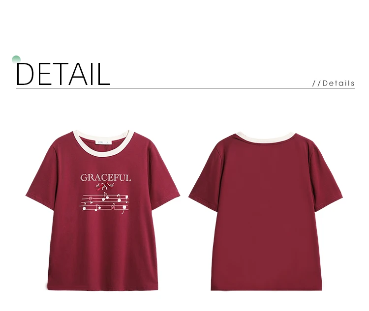 I BELIEVE YOU Short Sleeves Round Neck T-Shirt 2026 Summer New Bead Embroidery Bow Printing Casual Elegant Top Women 2261016244