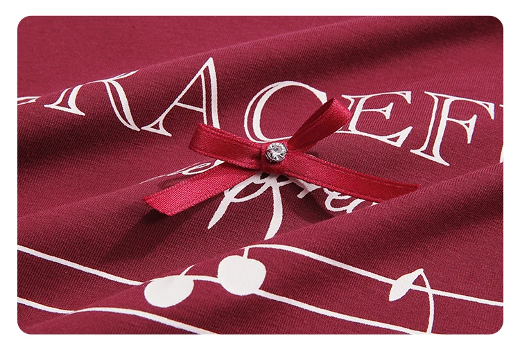 I BELIEVE YOU Short Sleeves Round Neck T-Shirt 2026 Summer New Bead Embroidery Bow Printing Casual Elegant Top Women 2261016244