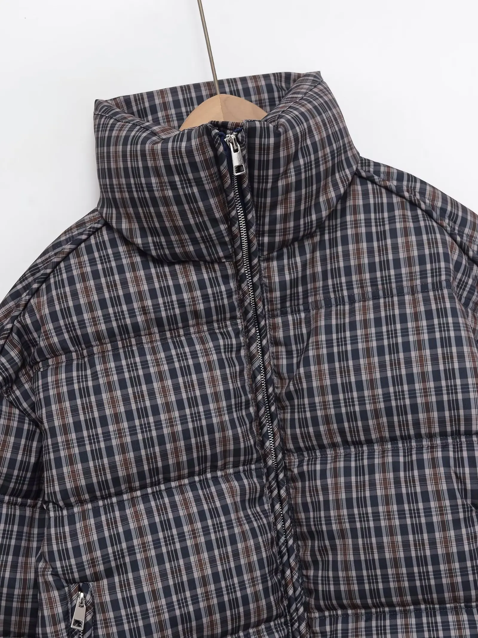 CharmChant Stand-Collar Plaid Puffer Jacket for Women Winter 2025 Padding Coat Female New in Coats Warm Check Outerwears Parkas