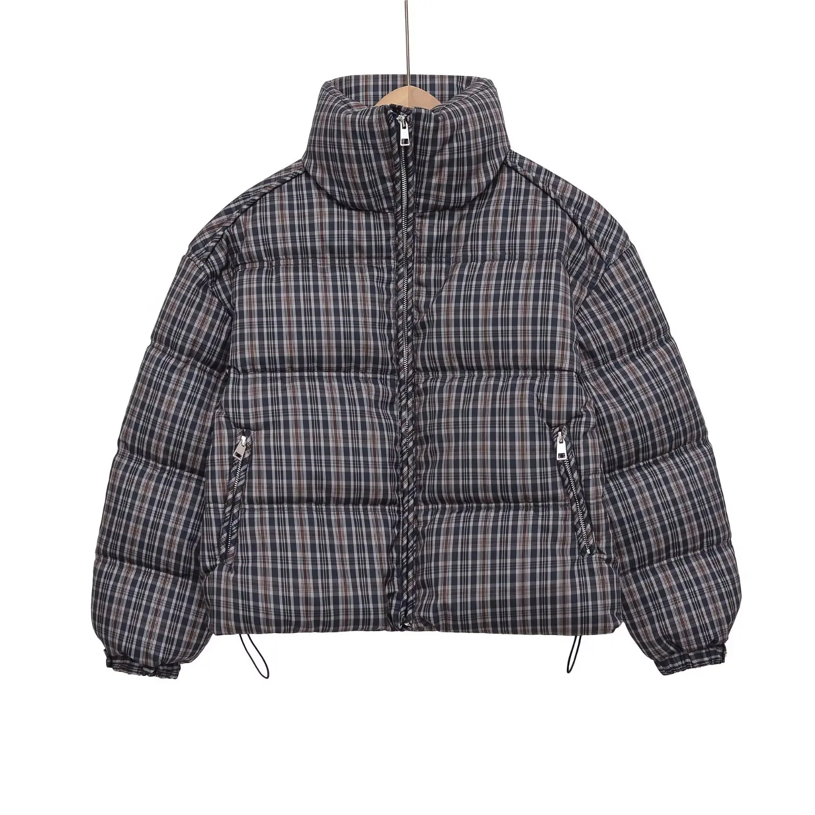 CharmChant Stand-Collar Plaid Puffer Jacket for Women Winter 2025 Padding Coat Female New in Coats Warm Check Outerwears Parkas