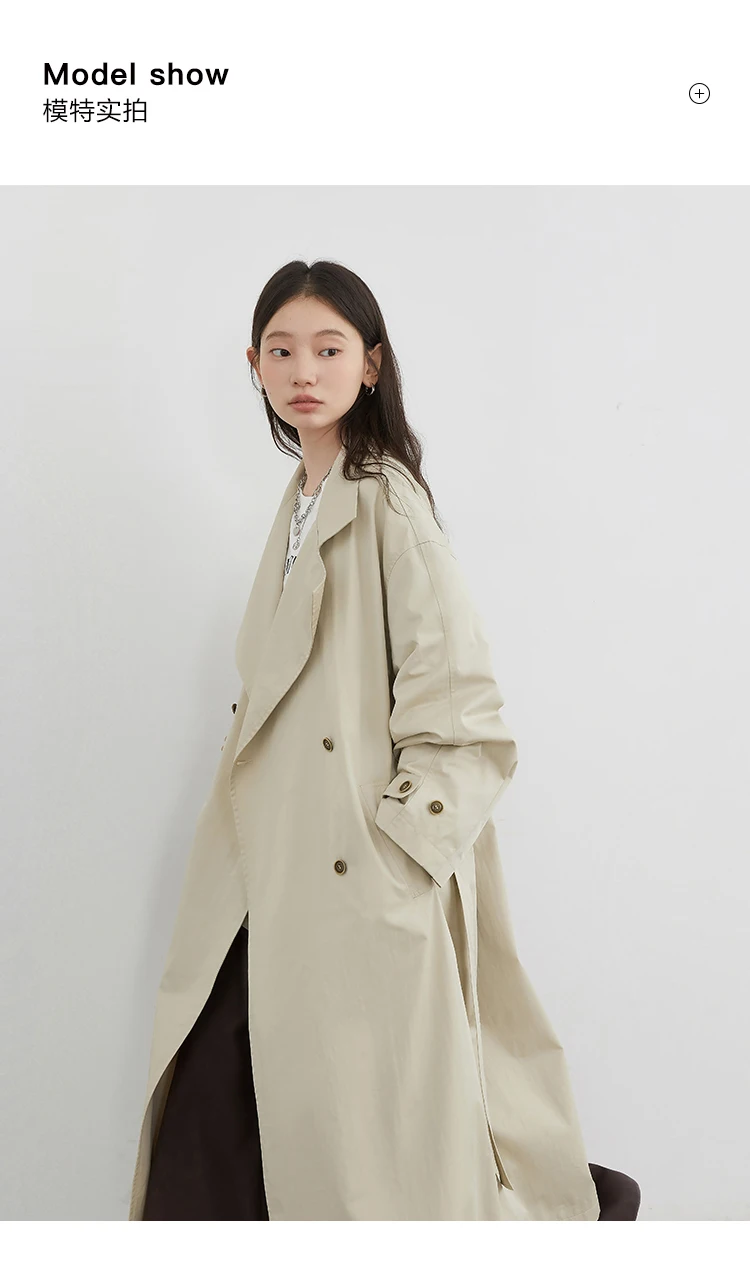 CHIC VEN Fashion Women Long Trench Coat Solid Belt Loose Casual Windbreaker Double-breasted Female Overcoat Spring Autumn 2025