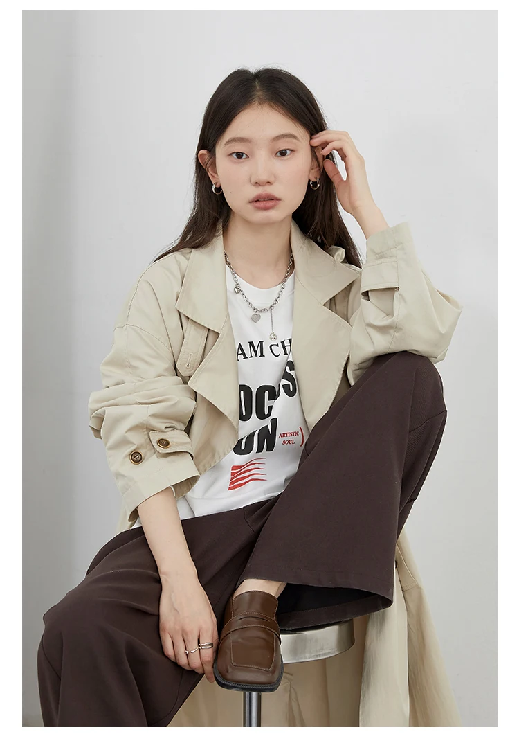 CHIC VEN Fashion Women Long Trench Coat Solid Belt Loose Casual Windbreaker Double-breasted Female Overcoat Spring Autumn 2025