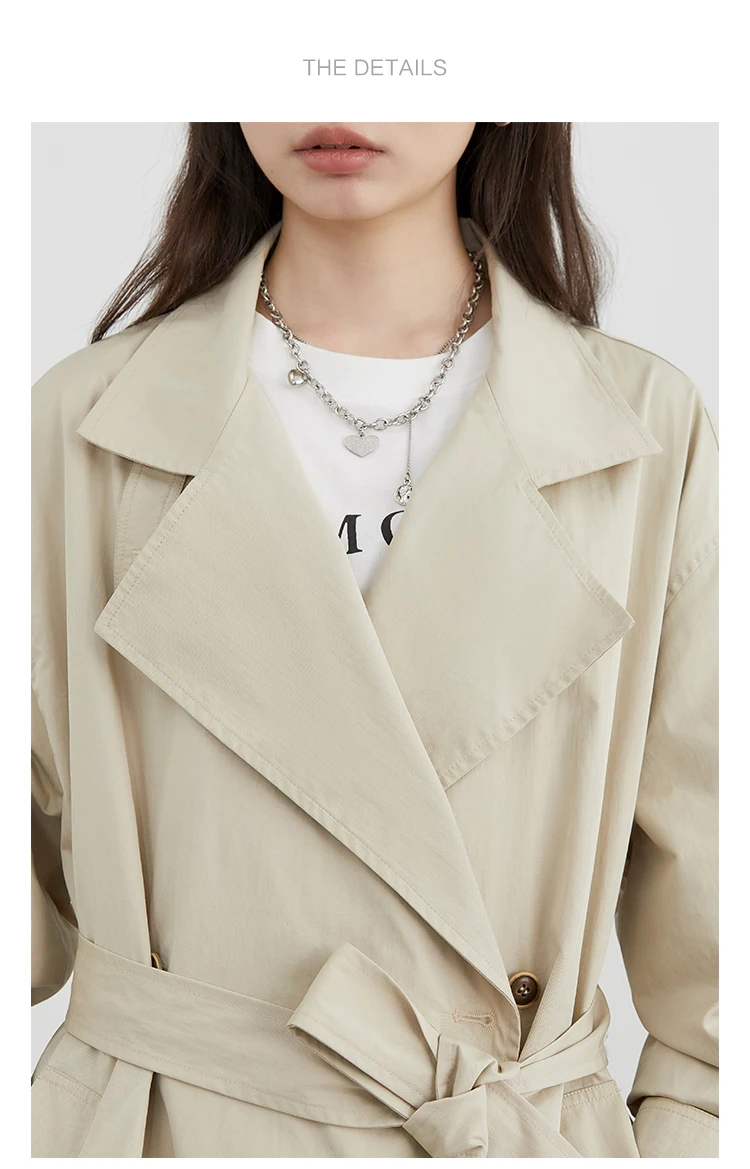 CHIC VEN Fashion Women Long Trench Coat Solid Belt Loose Casual Windbreaker Double-breasted Female Overcoat Spring Autumn 2025
