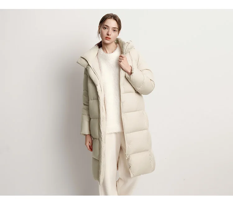 Semir Long Down Jacket Women Waterproof Hooded Coat 2025 Winter New Loose Girls' Jacket Multi-Color Thicken Windbrake Down Coat