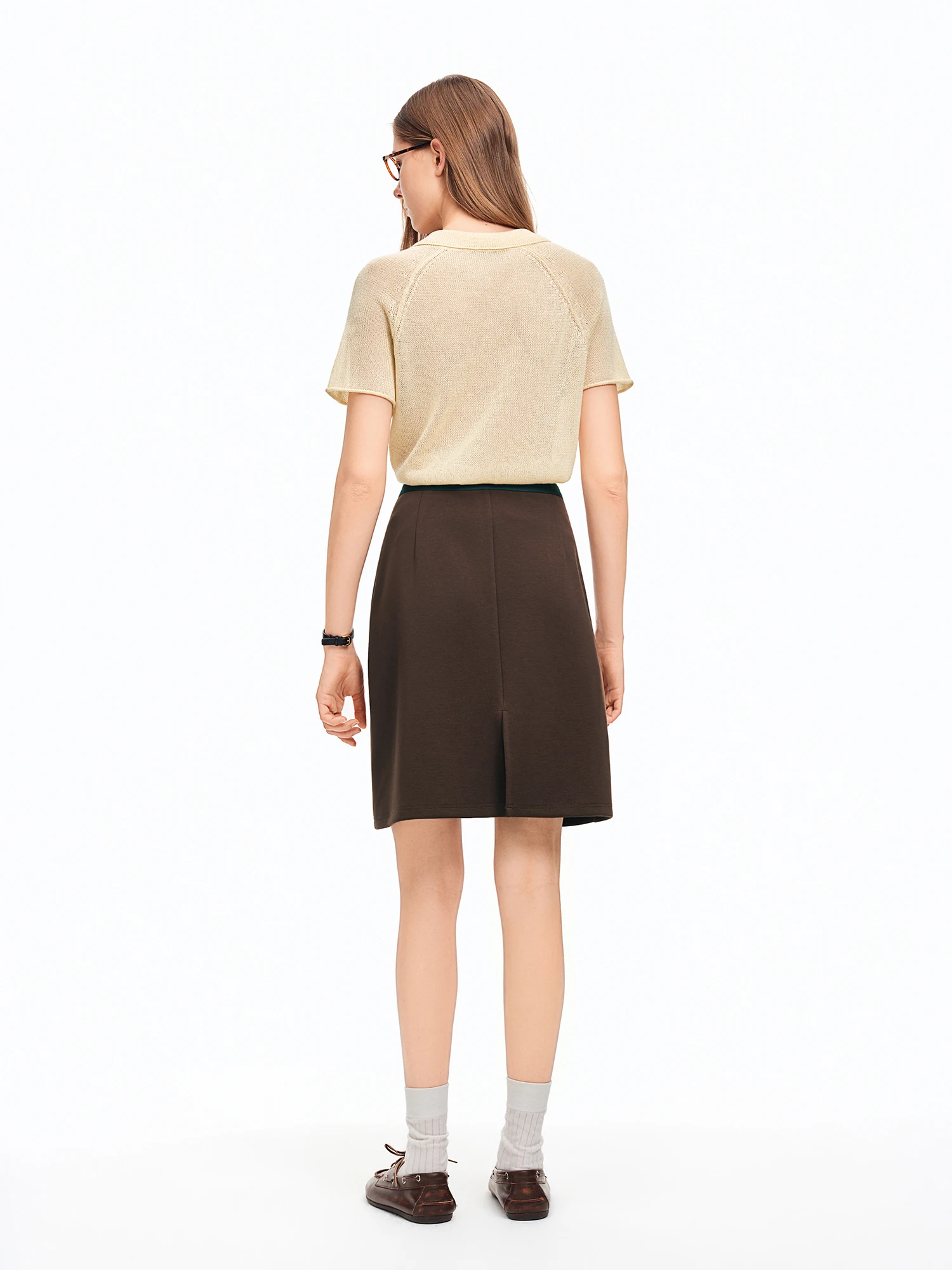 DUSHU Women 【Elegant Summer Elegance】 POLO Collar Knit 2026 Summer New Arrival Chic Casual Style Short Sleeve Top Loose T-shirt