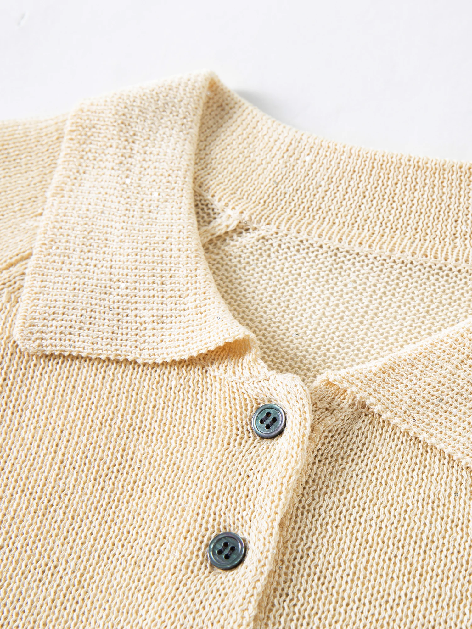 DUSHU Women 【Elegant Summer Elegance】 POLO Collar Knit 2026 Summer New Arrival Chic Casual Style Short Sleeve Top Loose T-shirt