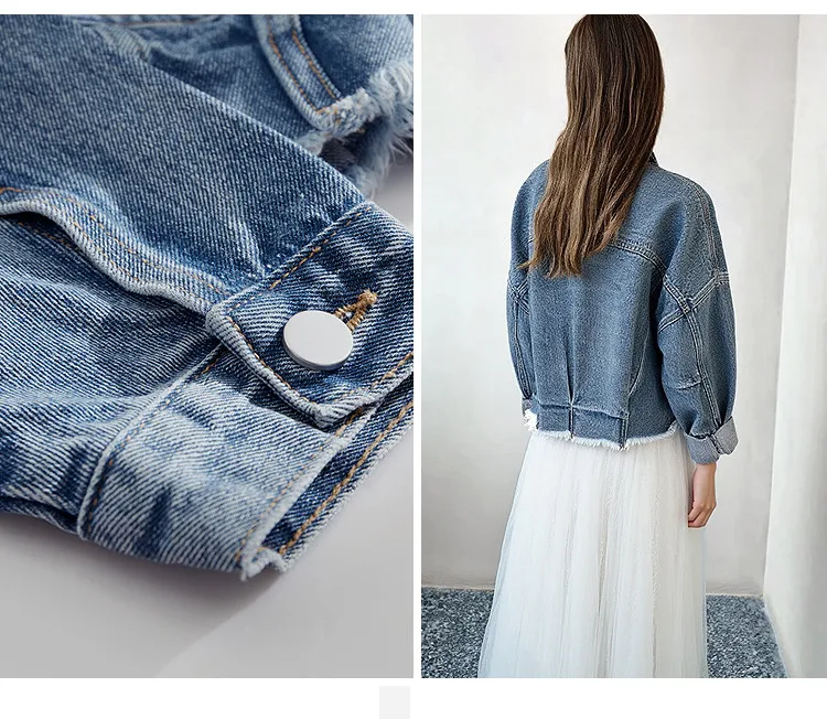 Amii Minimalism Women Jackets 2026 Autumn New Casual Versatile Pocket Women's Denim Jacket Short Loose Cotton Top 12611029