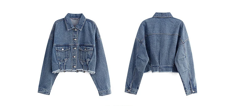 Amii Minimalism Women Jackets 2026 Autumn New Casual Versatile Pocket Women's Denim Jacket Short Loose Cotton Top 12611029